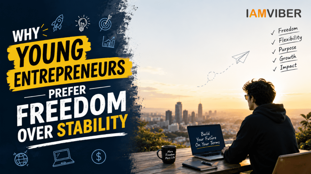 Young entrepreneur choosing freedom over stability