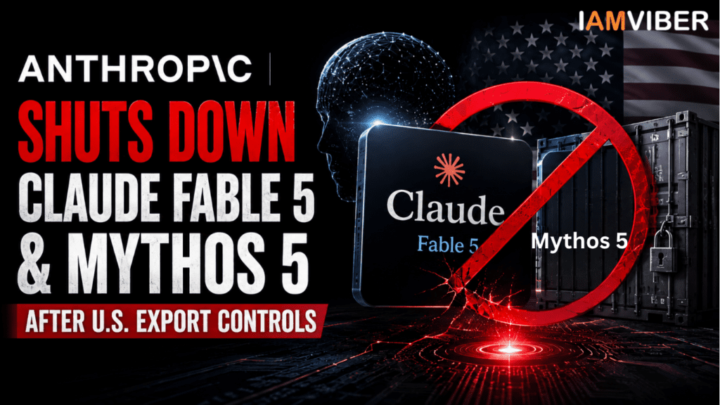 Anthropic shuts down Claude Fable 5 and Mythos 5 AI models following U.S. export controls on advanced artificial intelligence technologies.