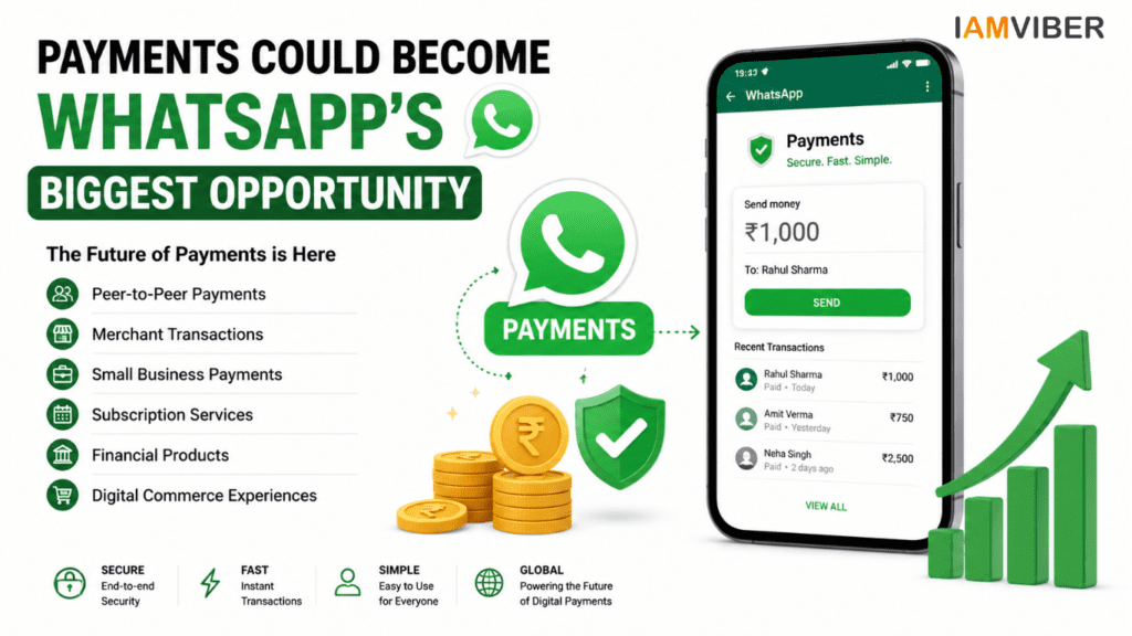 WhatsApp Payments could become the biggest opportunity under Kunal Shah's leadership, highlighting peer-to-peer payments, merchant transactions, digital commerce, and financial services.