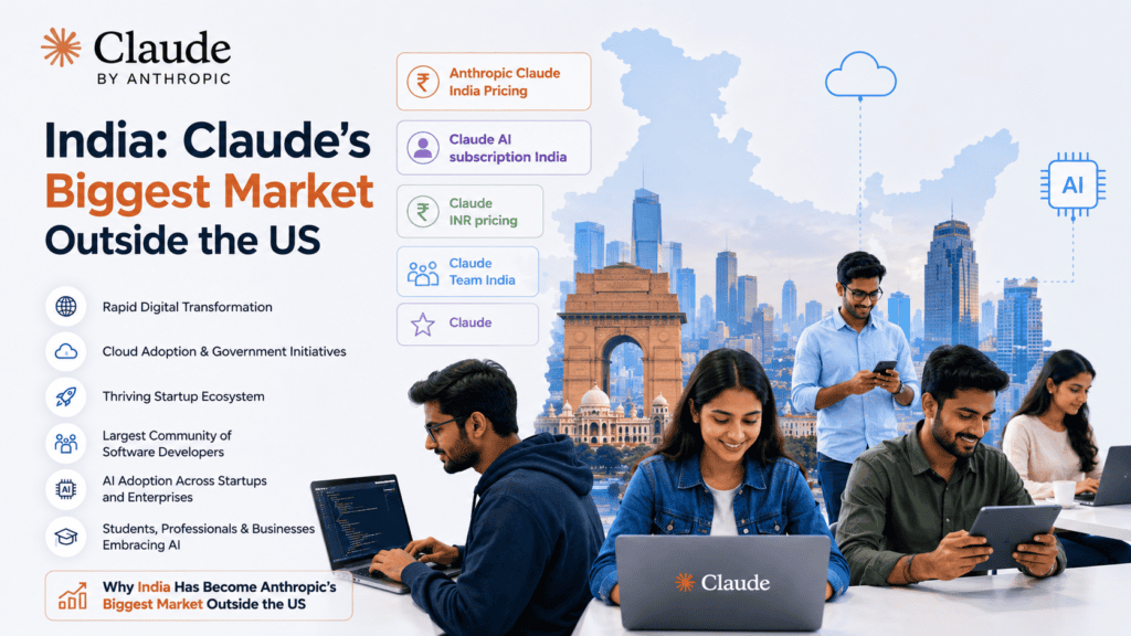 Anthropic Claude India Pricing, Claude AI subscription India, Claude INR pricing, Claude Team India, India becomes Anthropic's biggest market outside the US as AI adoption grows among developers, startups, businesses, and students.