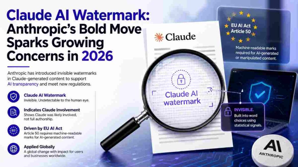Claude AI watermark introduced by Anthropic for AI-generated content under new EU AI Act transparency rules