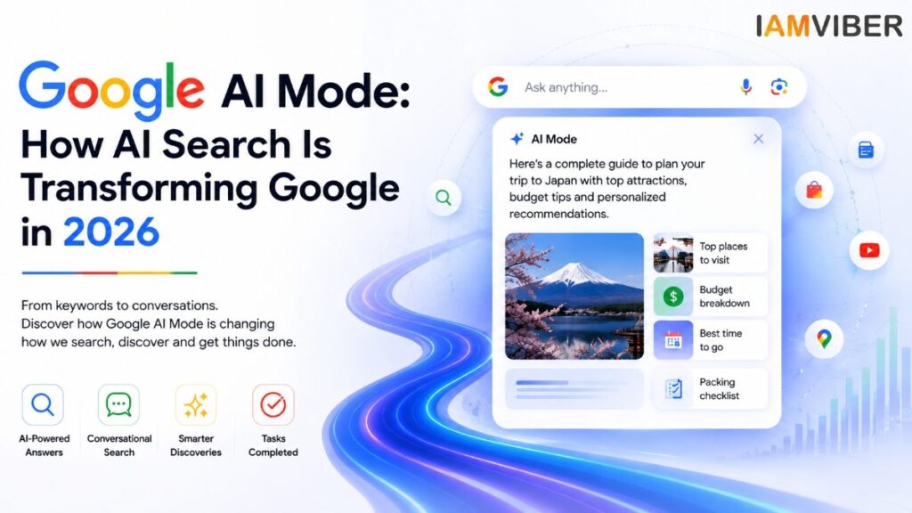 Google AI Mode transforming Google Search through conversational AI and smarter search experiences in 2026.
