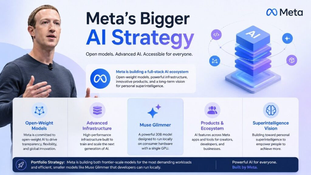Meta Muse Glimmer and Meta’s bigger AI strategy featuring Mark Zuckerberg and open-weight AI models