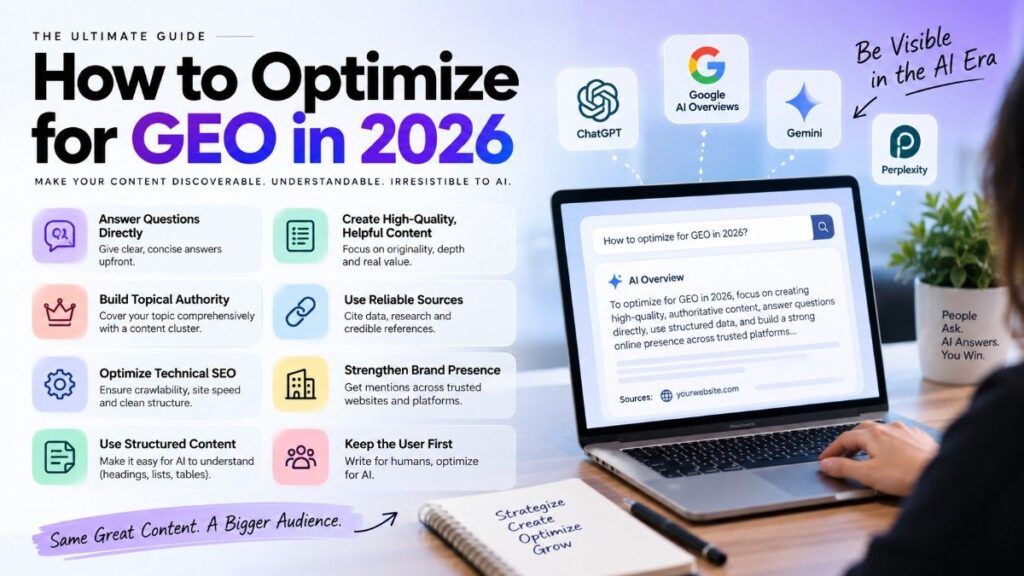 GEO vs SEO explained with GEO optimization strategies for 2026